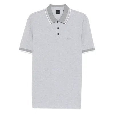 Hugo Boss Boss White Polo Shirts Men In Gray