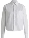 Hugo Boss Boss White Vertical Stripe Cotton Shirt In White