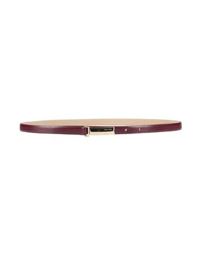 Hugo Boss Boss Woman Belt Plum Size 32 Cow Leather In Purple