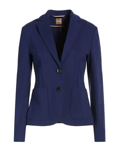 Hugo Boss Boss Woman Blazer Bright Blue Size 10 Viscose, Polyamide, Elastane