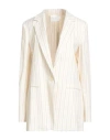 Hugo Boss Boss Jia Pinstripe Linen Blend Blazer In Multi