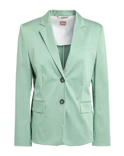 Hugo Boss Boss Woman Blazer Light Green Size 10 Cotton, Elastane