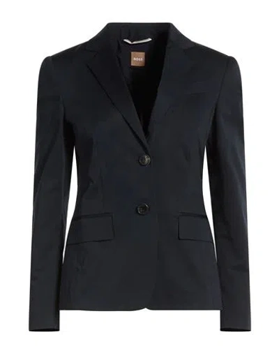 Hugo Boss Boss Woman Blazer Midnight Blue Size 4 Cotton, Elastane