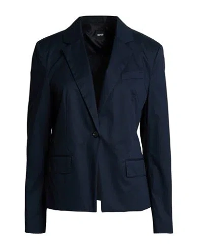 Hugo Boss Boss Woman Blazer Navy Size 4 Cotton, Elastane