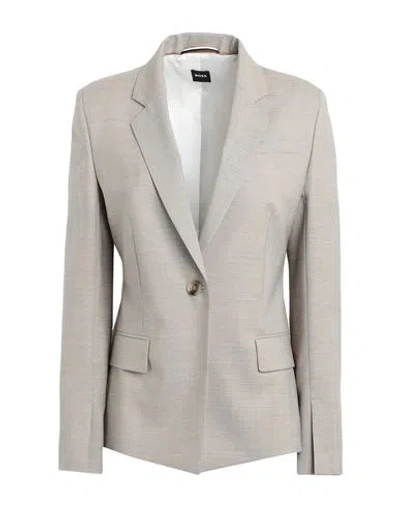 Hugo Boss Boss Woman Blazer Sand Size 10 Virgin Wool In Beige