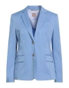 Hugo Boss Boss Woman Blazer Slate Blue Size 6 Cotton, Elastane In Blue