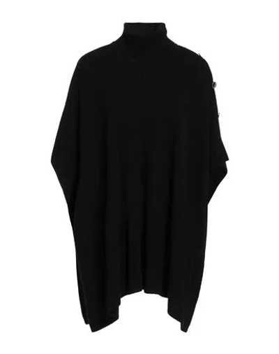 Hugo Boss Boss Woman Cape Black Size Onesize Recycled Polyamide, Viscose, Recycled Wool, Wool, Cashmere