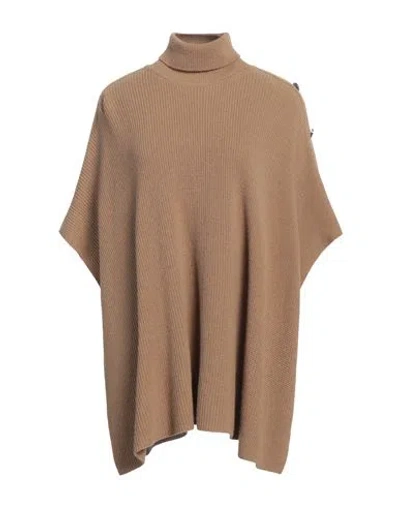 Hugo Boss Boss Woman Cape Camel Size Onesize Recycled Polyamide, Viscose, Recycled Wool, Wool, Cashmere In Neutral