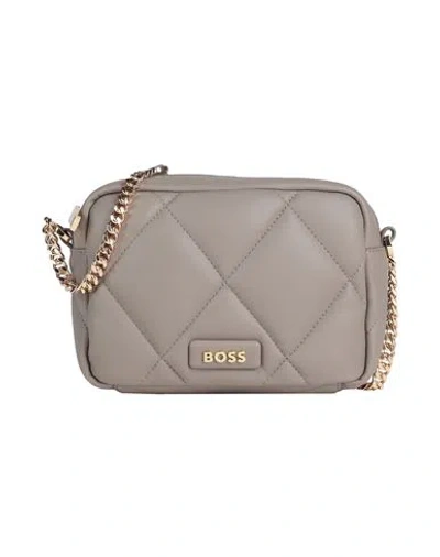 Hugo Boss Boss Woman Cross-body Bag Dove Grey Size - Polyurethane, Polyester