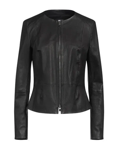 Hugo Boss Boss Woman Jacket Black Size 12 Lambskin