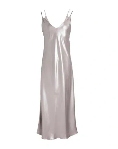 Hugo Boss Boss Woman Maxi Dress Platinum Size 14 Polyester, Recycled Polyester In Grey