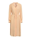 Hugo Boss Boss Woman Midi Dress Apricot Size 2 Viscose In Neutral
