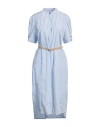 Hugo Boss Boss Woman Midi Dress Azure Size 8 Cotton In Blue
