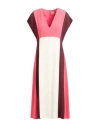Hugo Boss Boss Woman Midi Dress Coral Size 6 Acetate, Viscose