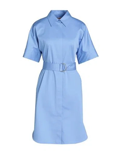 Hugo Boss Boss Woman Midi Dress Light Blue Size 2 Cotton, Elastane