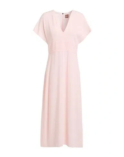 Hugo Boss Boss Woman Midi Dress Light Pink Size 8 Acetate, Viscose