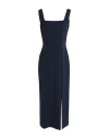 HUGO BOSS BOSS WOMAN MIDI DRESS NAVY BLUE SIZE 4 POLYESTER, VISCOSE, ELASTANE