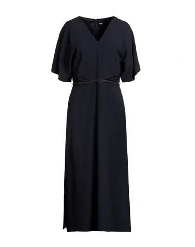 Hugo Boss Boss Woman Midi Dress Navy Size 12 Acetate, Viscose In Blue