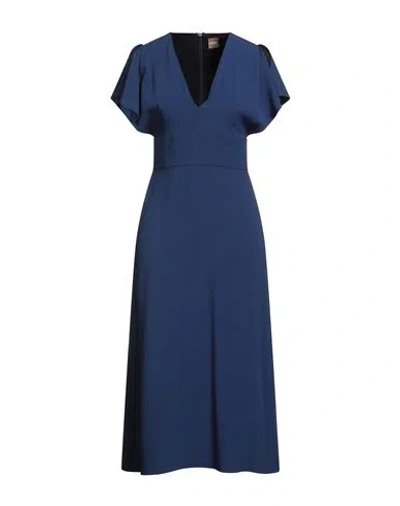 Hugo Boss Boss Woman Midi Dress Navy Size 4 Acetate, Viscose