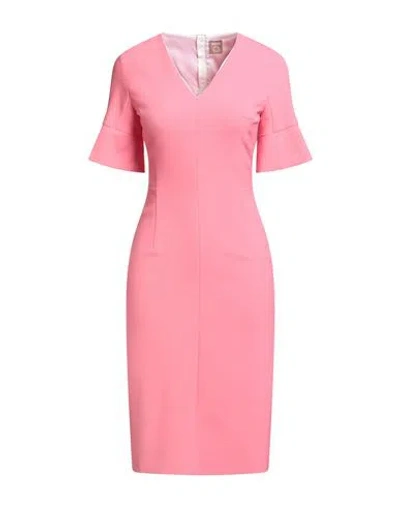 Hugo Boss Boss Woman Midi Dress Pink Size 2 Recycled Polyester, Viscose, Cotton, Elastane