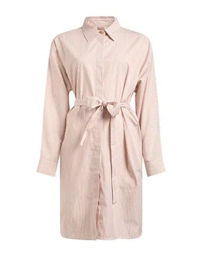 Hugo Boss Boss Woman Midi Dress Sand Size 6 Cotton In Beige