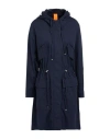 Hugo Boss Boss Woman Overcoat & Trench Coat Midnight Blue Size 8 Cotton, Elastane