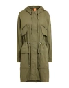 Hugo Boss Boss Woman Overcoat & Trench Coat Military Green Size 6 Cotton, Elastane