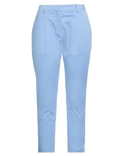 Hugo Boss Boss Woman Pants Azure Size 10 Paper, Elastane In Blue