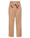 Hugo Boss Womens Medium Beige Tie-waist Tapered-leg High-rise Stretch-cotton Trousers In Beige