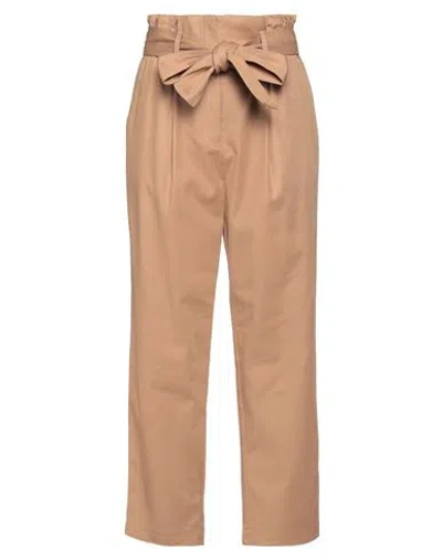 Hugo Boss Womens Medium Beige Tie-waist Tapered-leg High-rise Stretch-cotton Trousers