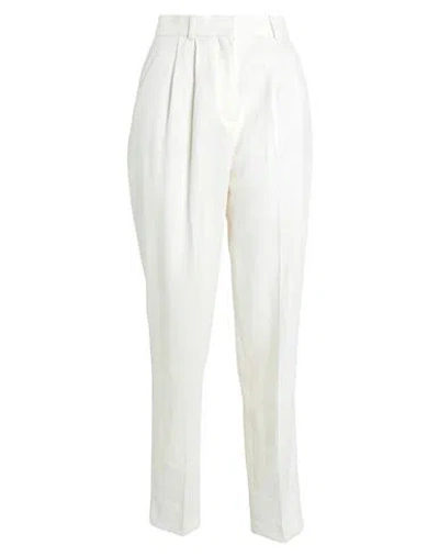HUGO BOSS BOSS WOMAN PANTS IVORY SIZE 10 LINEN, VISCOSE, ELASTANE