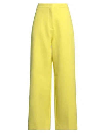 Hugo Boss Boss Woman Pants Yellow Size 8 Cotton, Polyester, Viscose, Elastane