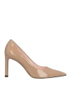 Hugo Boss Boss Woman Pumps Beige Size 7 Leather In Multi