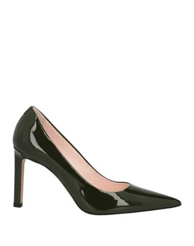 Hugo Boss Boss Woman Pumps Dark Green Size 8 Leather In Black