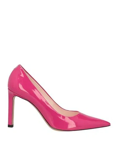 Hugo Boss Boss Woman Pumps Fuchsia Size 8 Leather In Pink