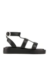 Hugo Boss Boss Woman Sandals Black Size 10 Leather In Black