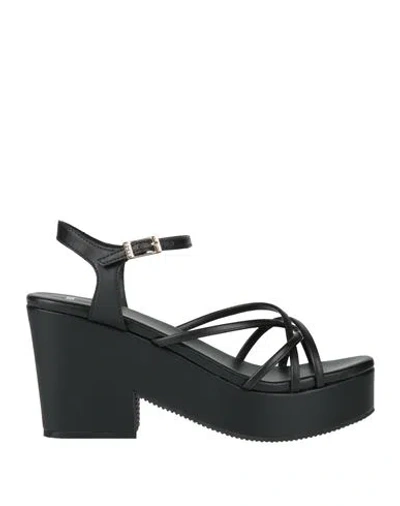 Hugo Boss Boss Woman Sandals Black Size 11 Synthetic Material