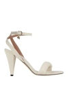 Hugo Boss Boss Woman Sandals Ivory Size 6.5 Leather In White