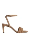 Hugo Boss Boss Woman Sandals Khaki Size 8 Leather In Beige