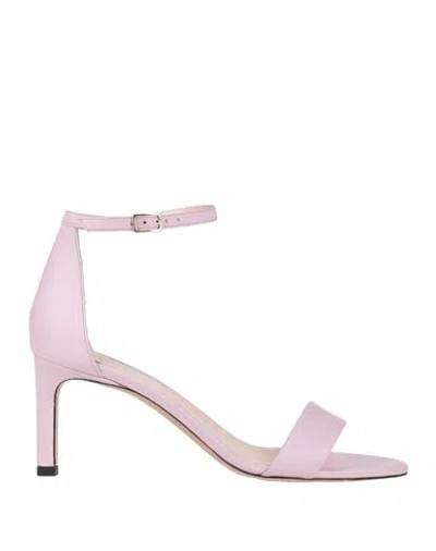 Hugo Boss Boss Woman Sandals Lilac Size 10 Soft Leather In Purple