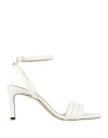 Hugo Boss Boss Woman Sandals Off White Size 8 Leather