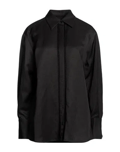 Hugo Boss Boss Woman Shirt Black Size 8 Viscose, Linen