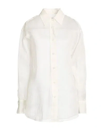 Hugo Boss Boss Woman Shirt Ivory Size 6 Linen, Silk In Neutral