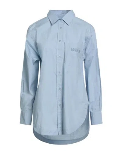 Hugo Boss Boss Woman Shirt Slate Blue Size 8 Cotton