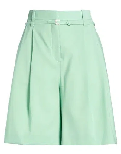 Hugo Boss Boss Woman Shorts & Bermuda Shorts Light Green Size 2 Virgin Wool, Cotton