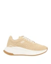 Hugo Boss Boss Woman Sneakers Beige Size 8 Leather In Nude