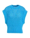 Hugo Boss Boss Woman Sweater Azure Size L Cotton, Polyamide