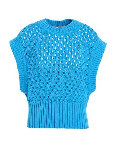 Hugo Boss Boss Woman Sweater Azure Size L Cotton, Polyamide