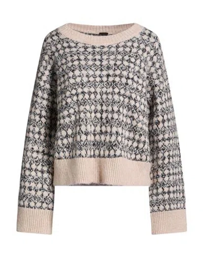 Hugo Boss Boss Woman Sweater Beige Size S Alpaca Wool, Recycled Polyamide, Recycled Cotton, Recycled Polyester In Gray
