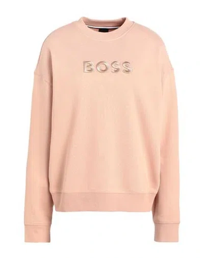 Hugo Boss Boss Woman Sweatshirt Blush Size L Cotton In Light Brown